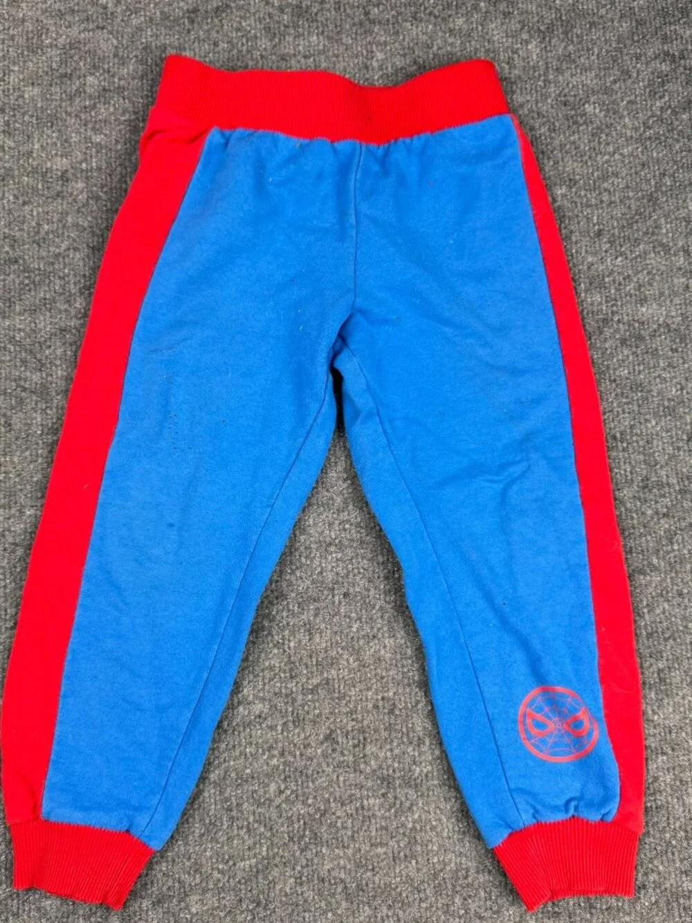 Marvel Spider-Man Boys Blue Red Jogger Sweatpants Size 4T Kids Joggers Stained